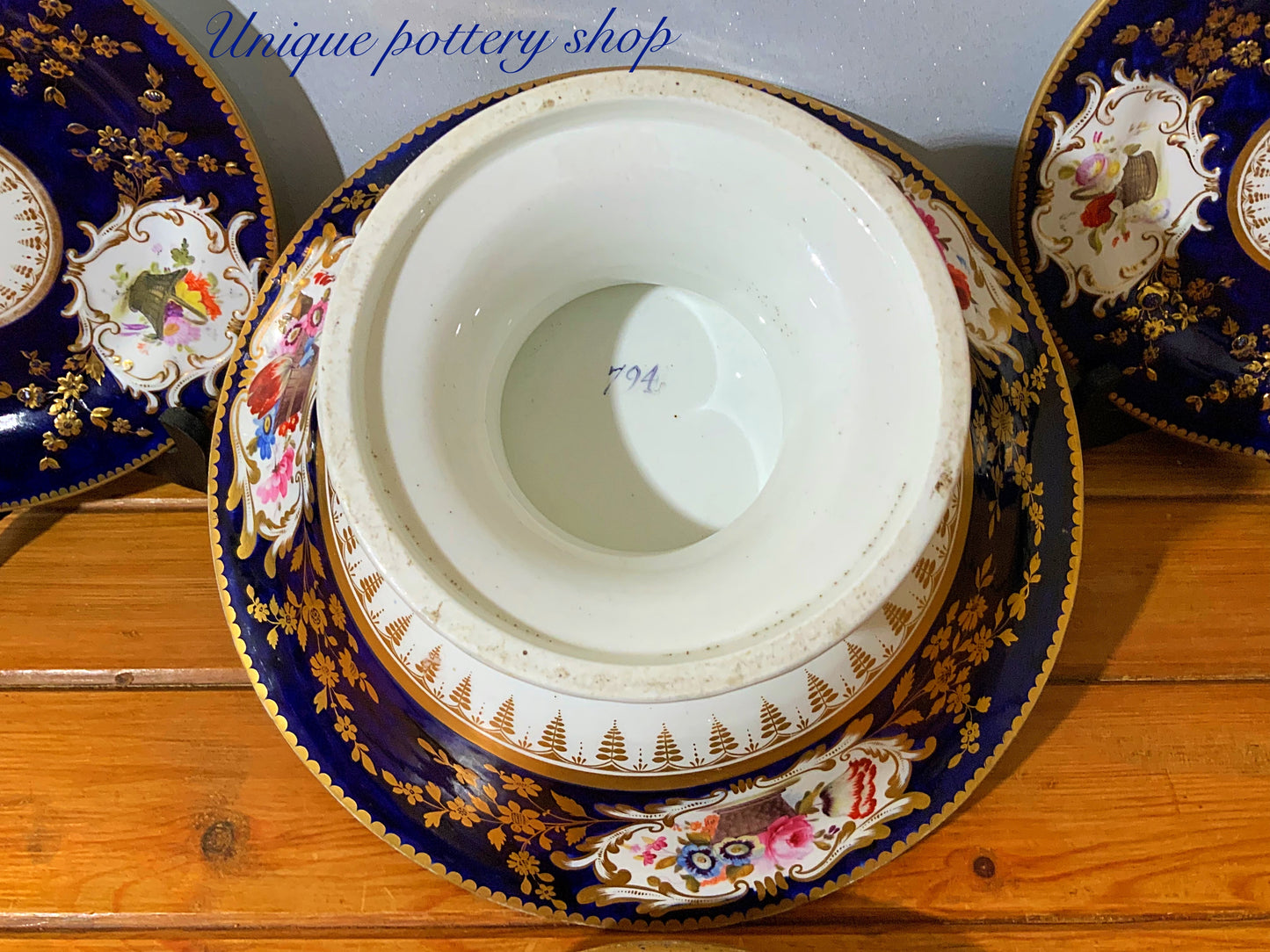 English antique regency dessert wares