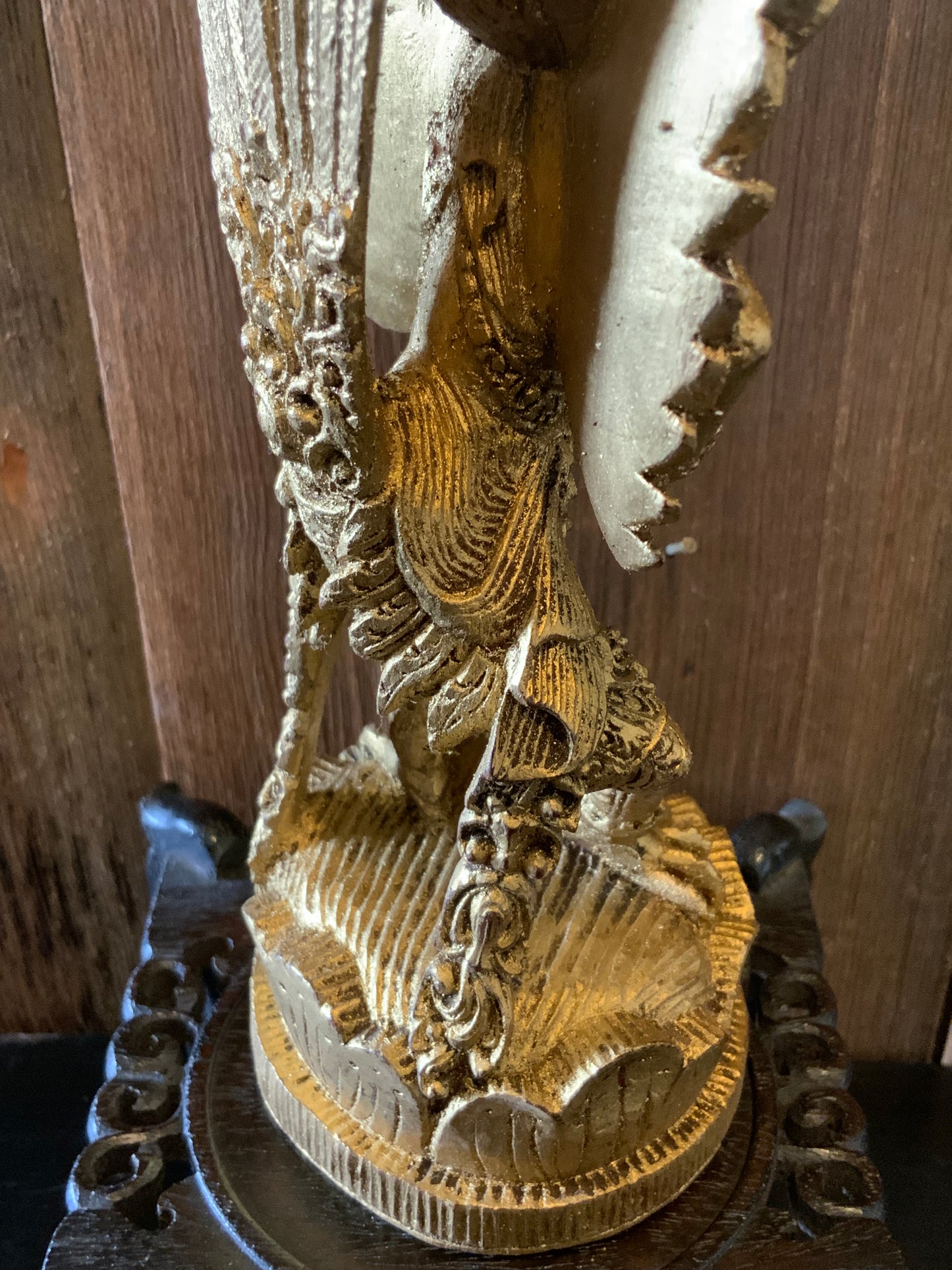 Gilt wood teppanon angel figurine