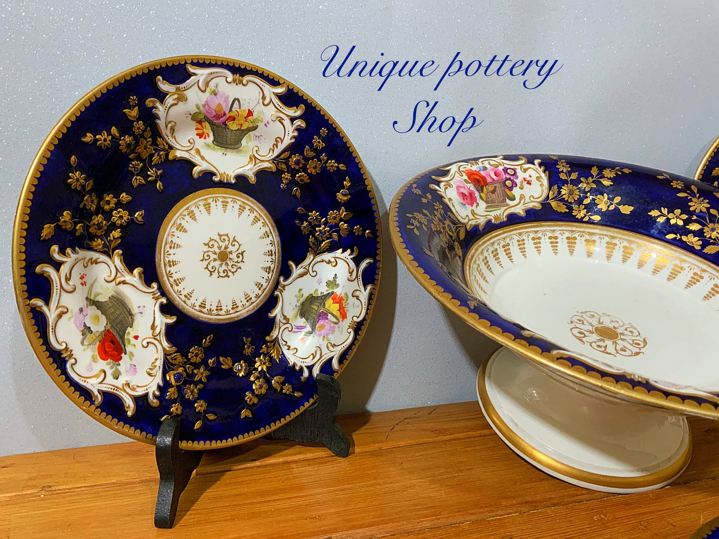 English antique regency dessert wares