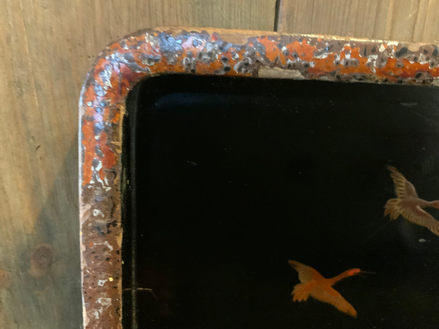 Japanese lacquered & decorated tray