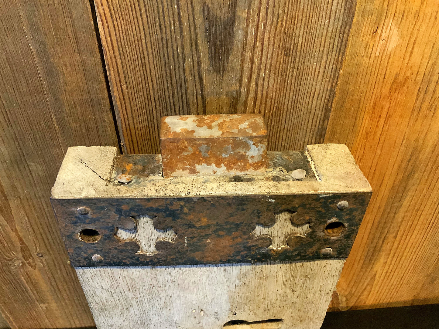 English antique wooden lock