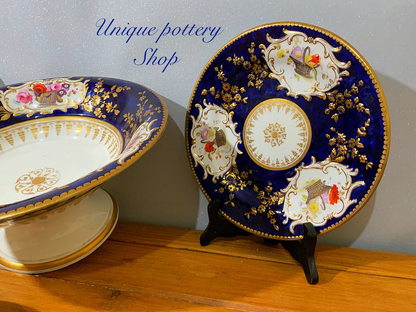 English antique regency dessert wares
