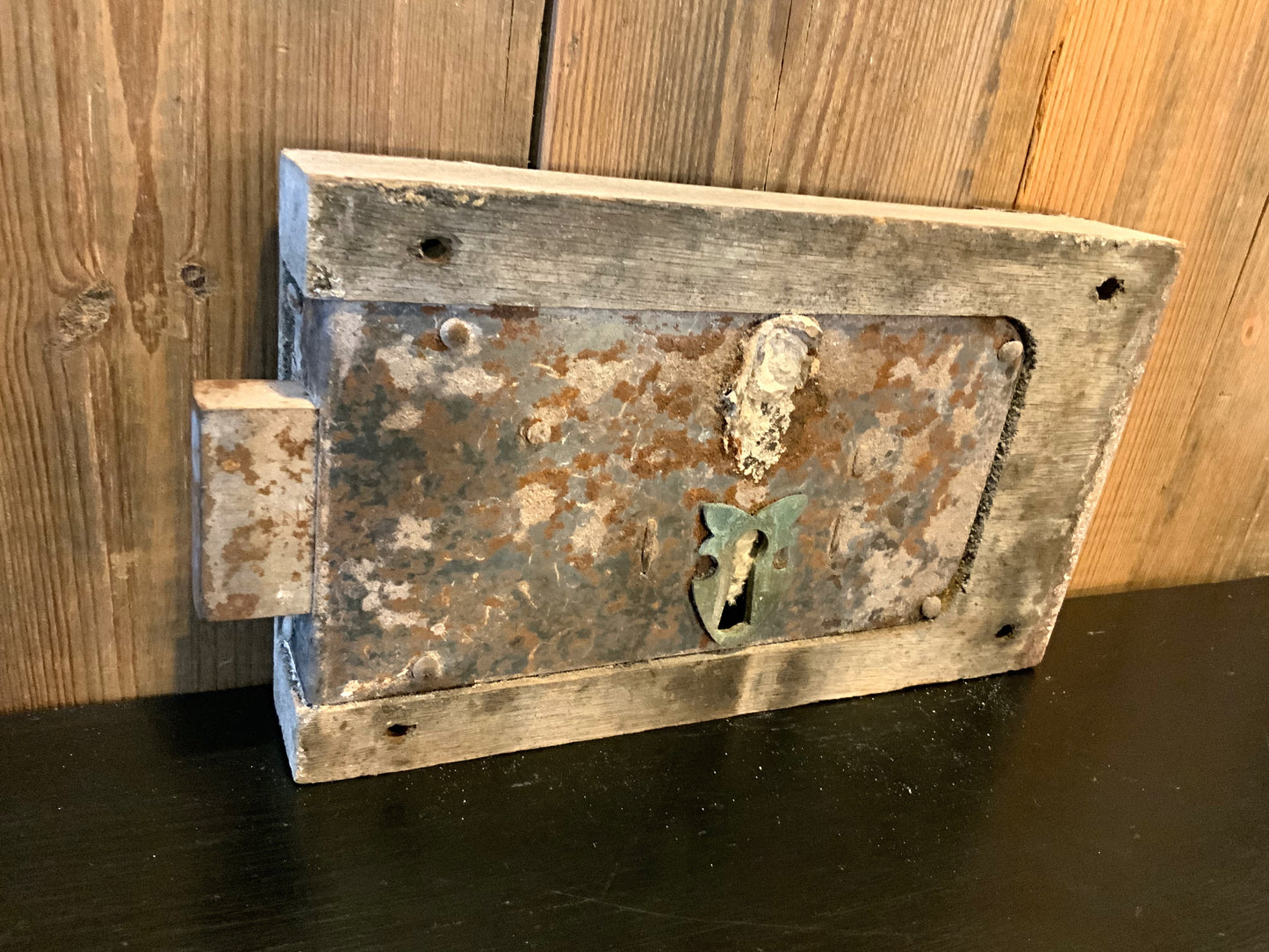 English antique wooden lock
