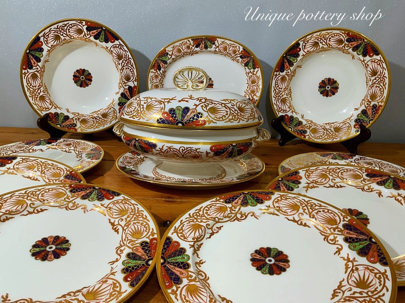 English antique dining set, Copeland Spode