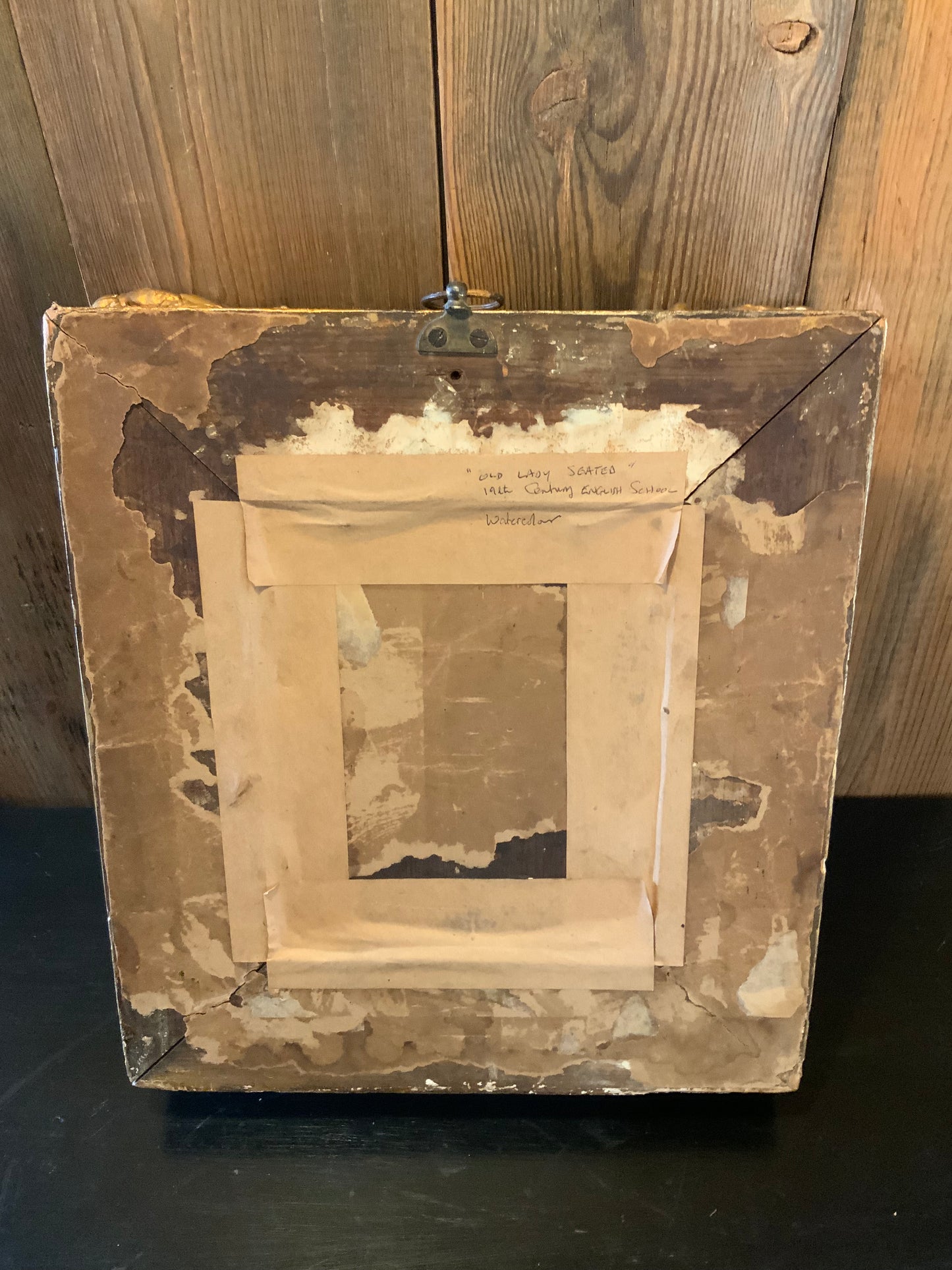 Antique gilt framed, hand painted picture