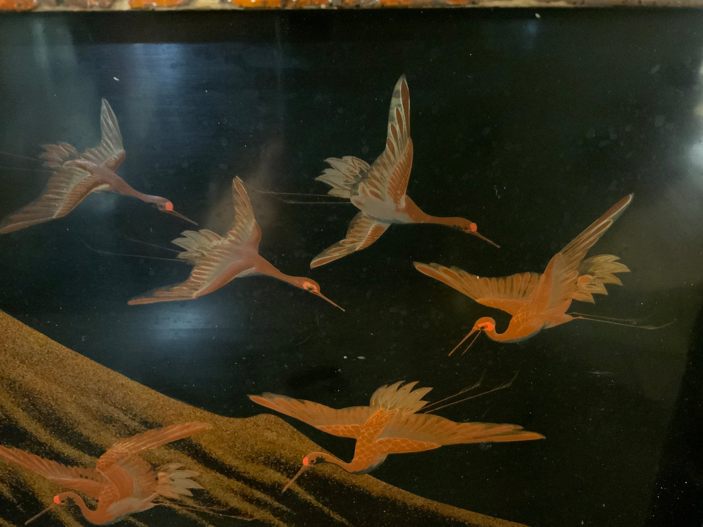 Japanese lacquered & decorated tray