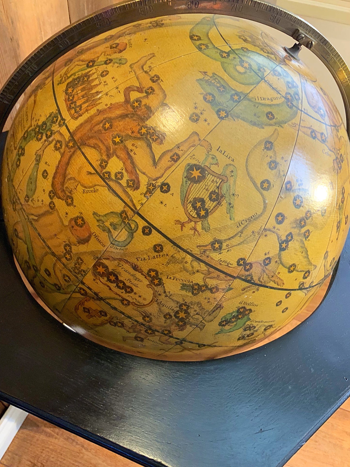 English Edwardian ebonised table mounted globe