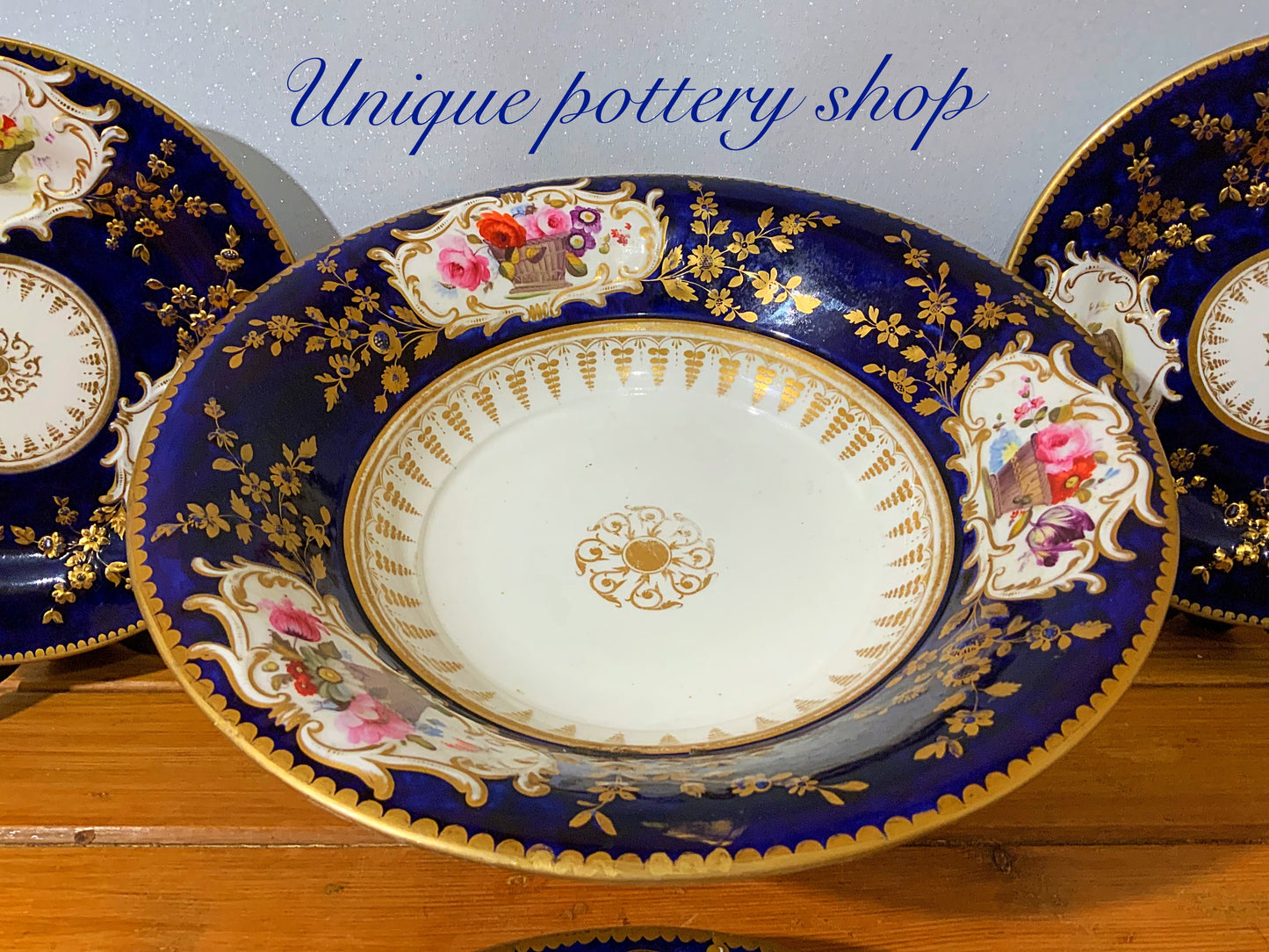 English antique regency dessert wares