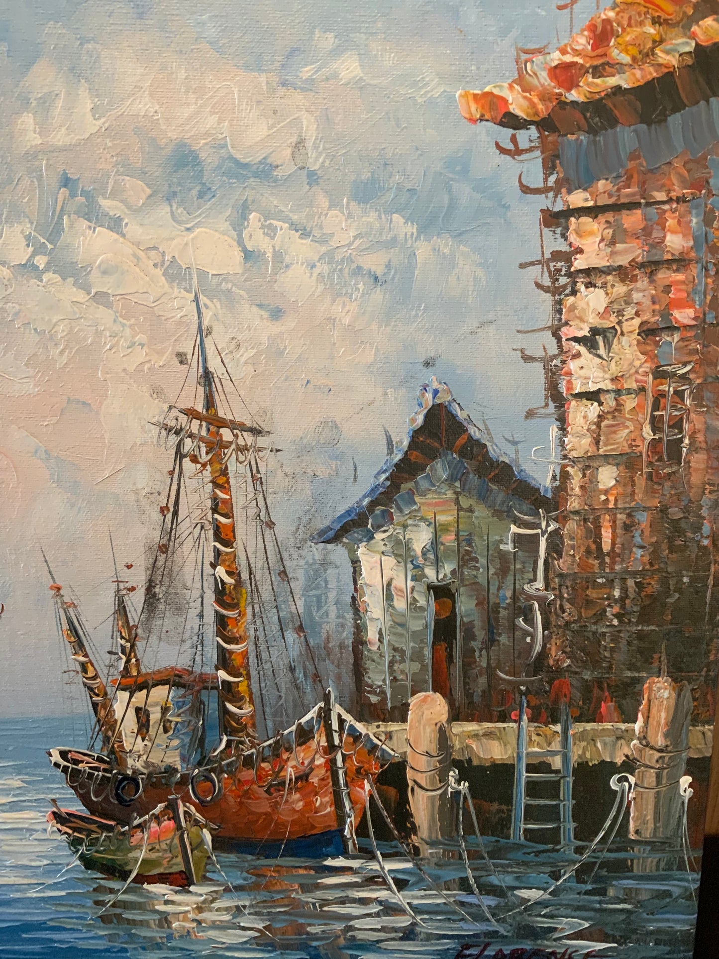 English vintage oil on canvas