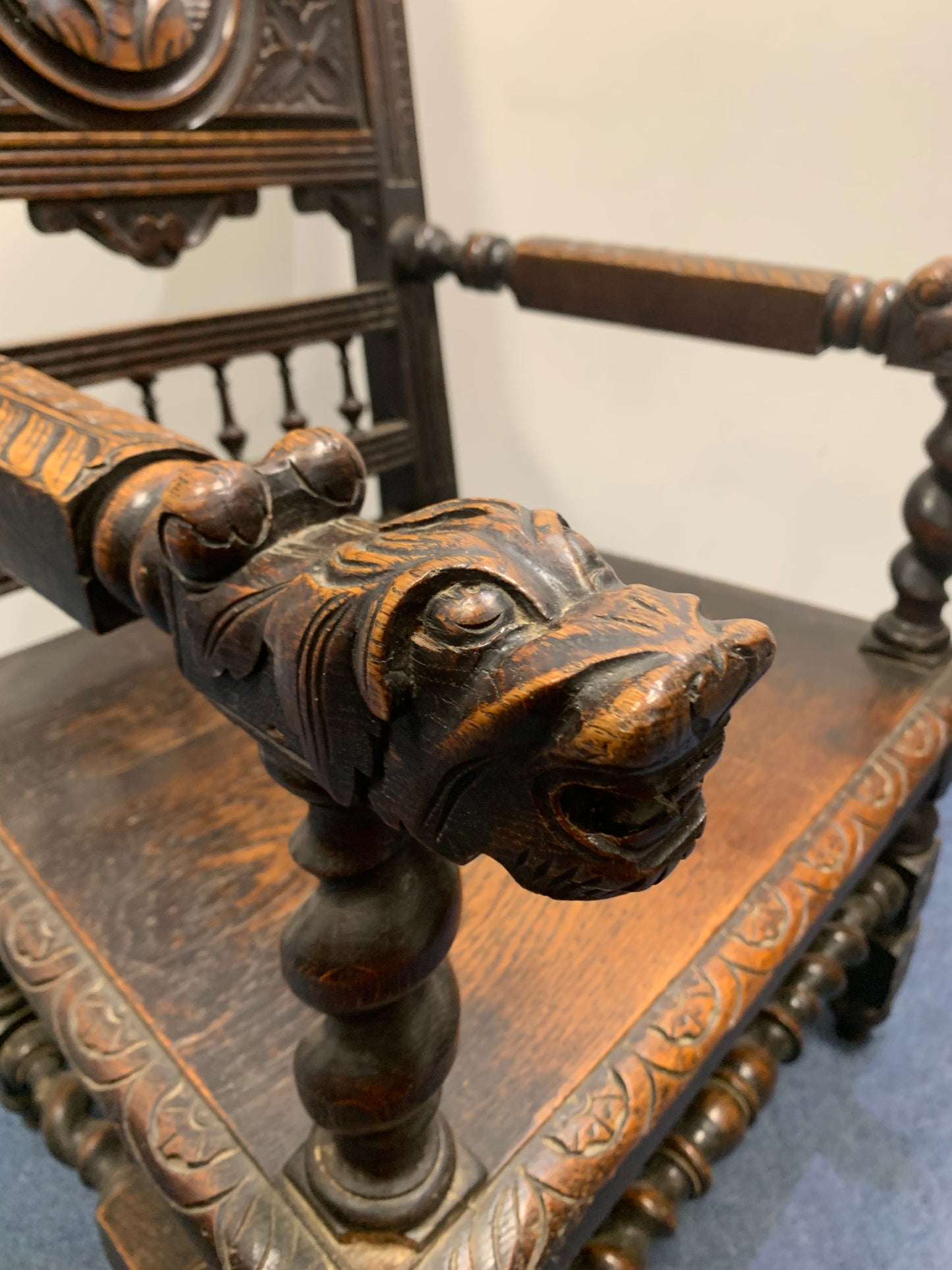 French antique throne chair