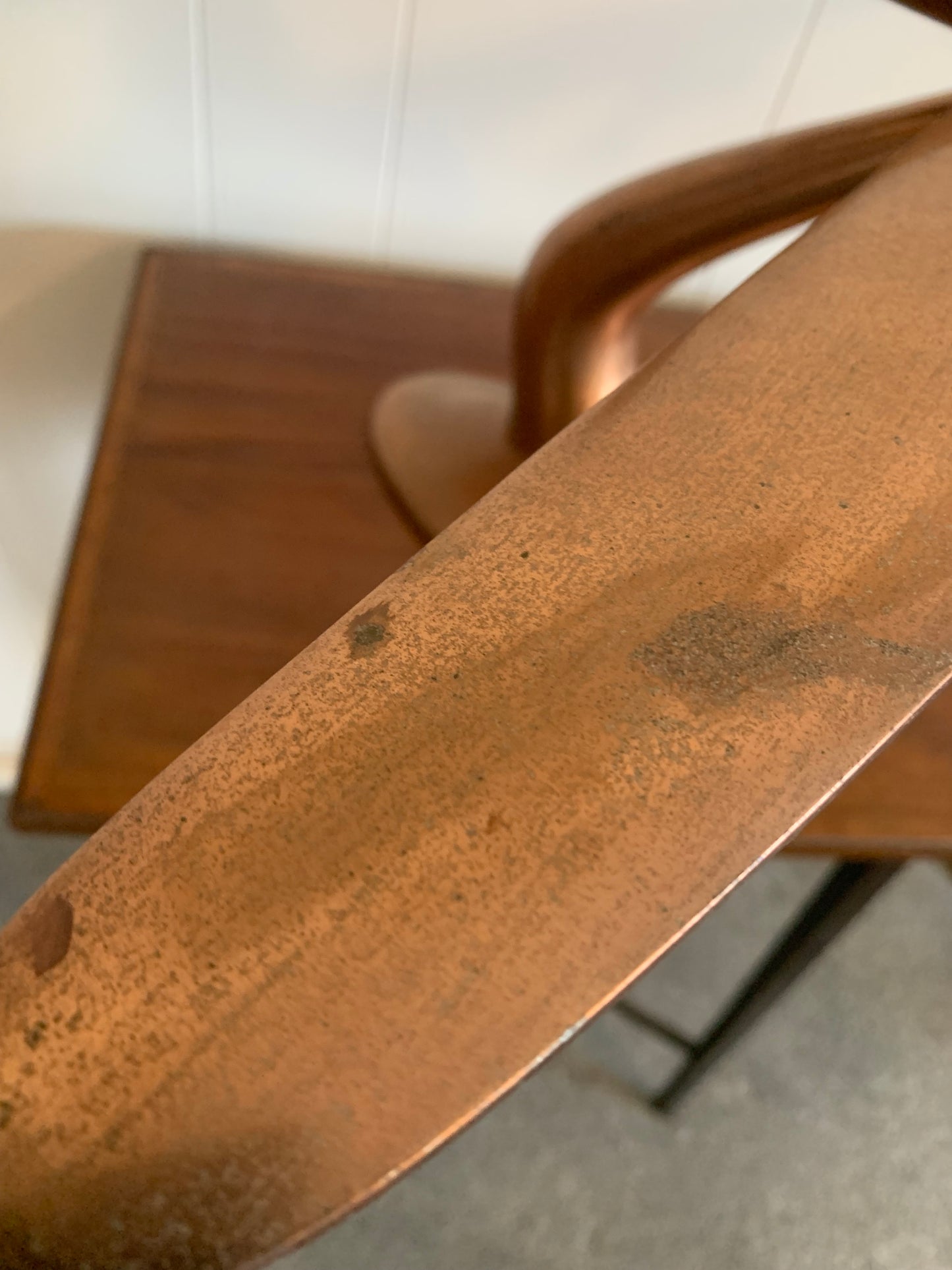 A metal Copper plane ornament