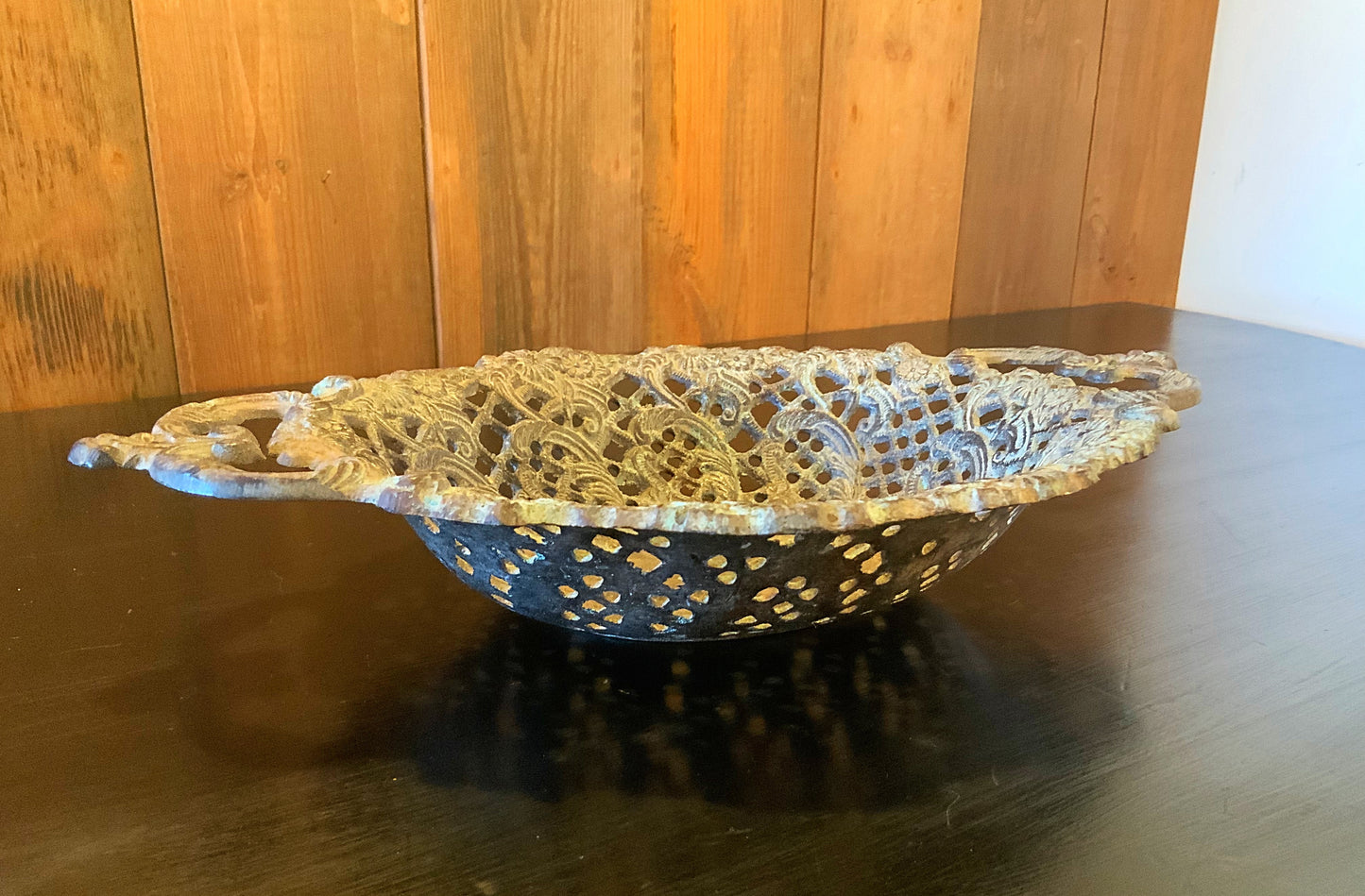 Bronze pierced table bowl
