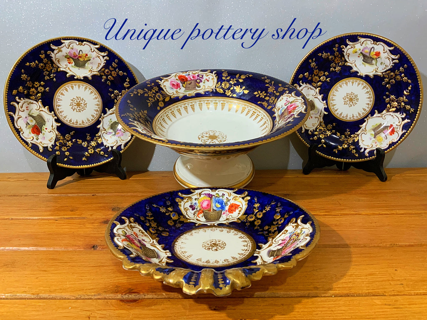 English antique regency dessert wares