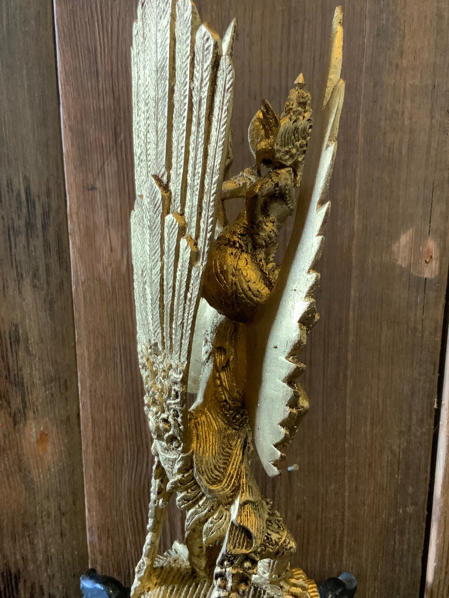 Gilt wood teppanon angel figurine