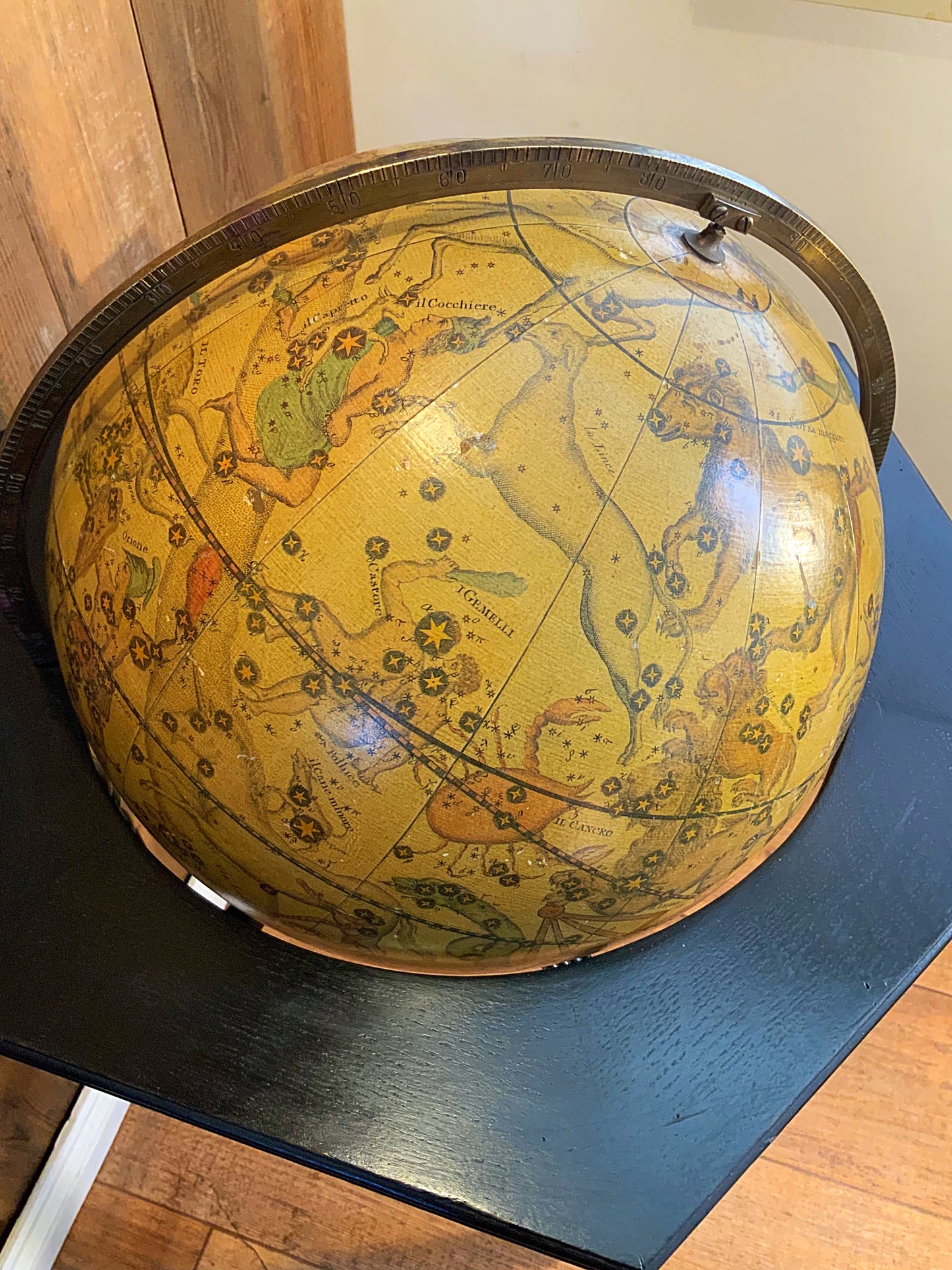 English Edwardian ebonised table mounted globe