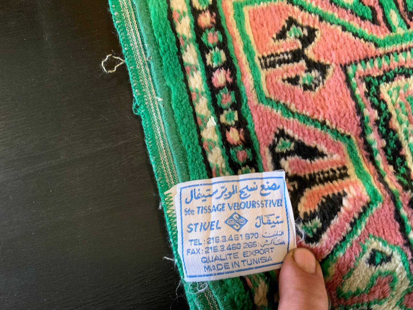 A stunning green rug