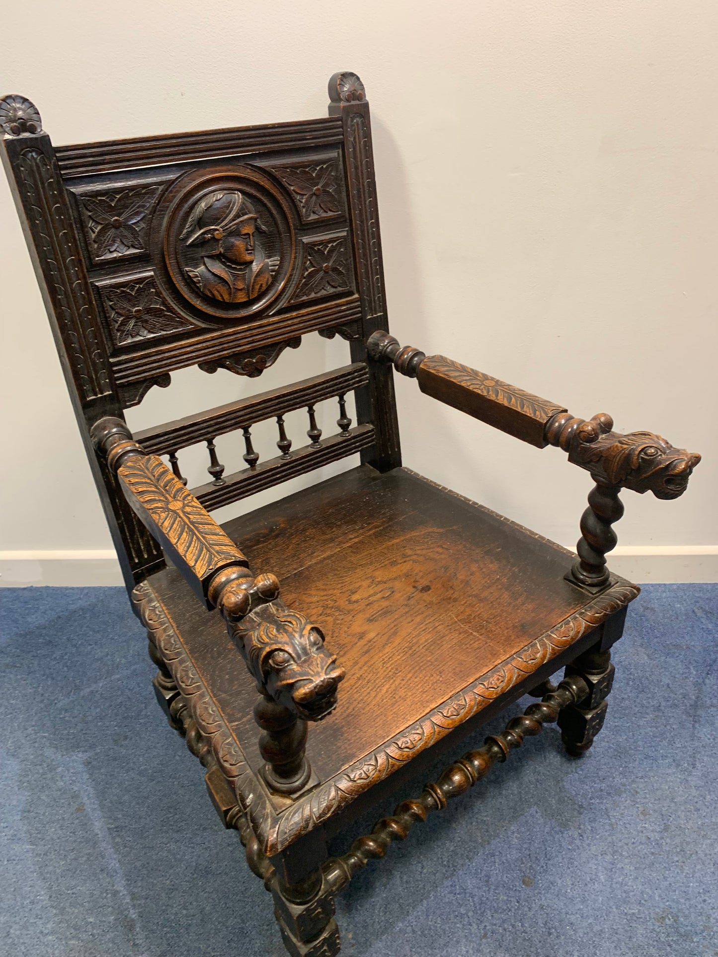 French antique throne chair