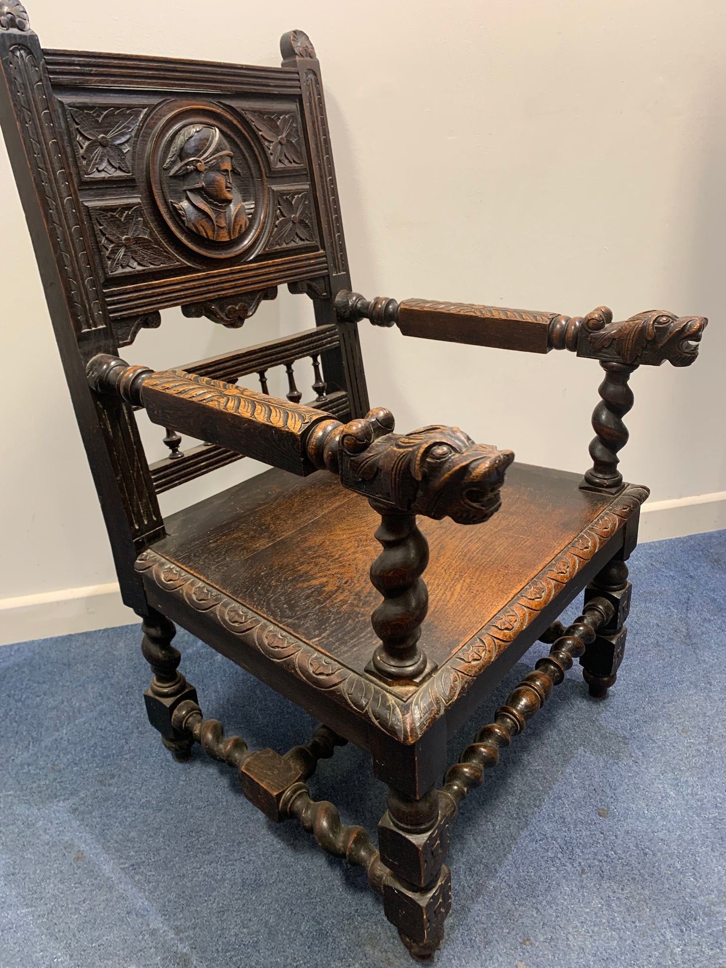 French antique throne chair