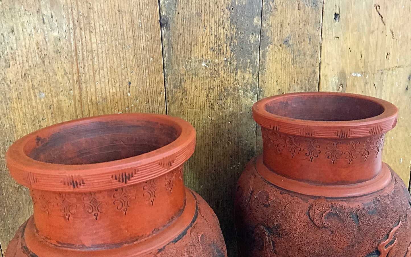 An attractive pair of Chinese dragon vases