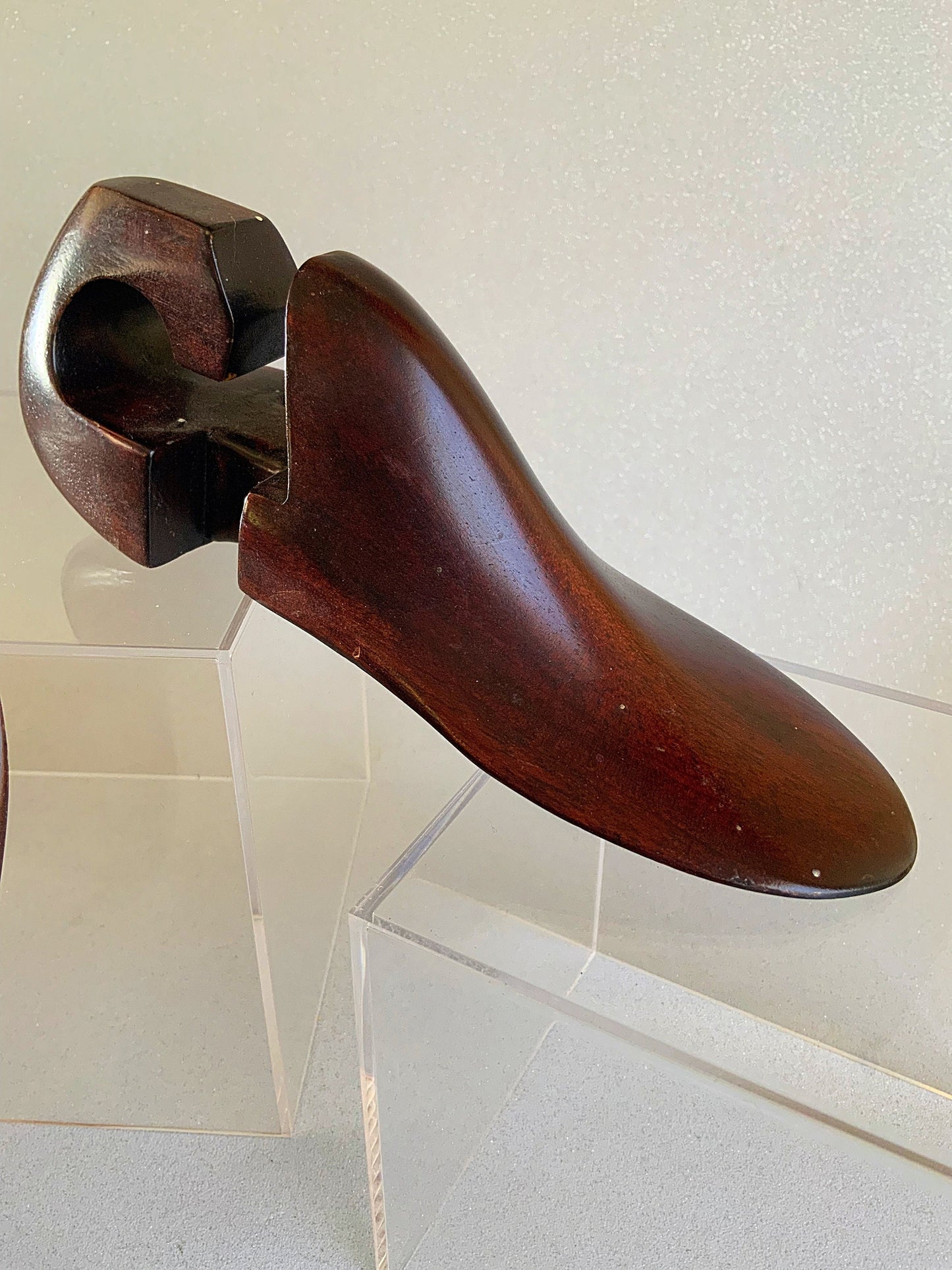 Two beautiful mahogany shoe lasts