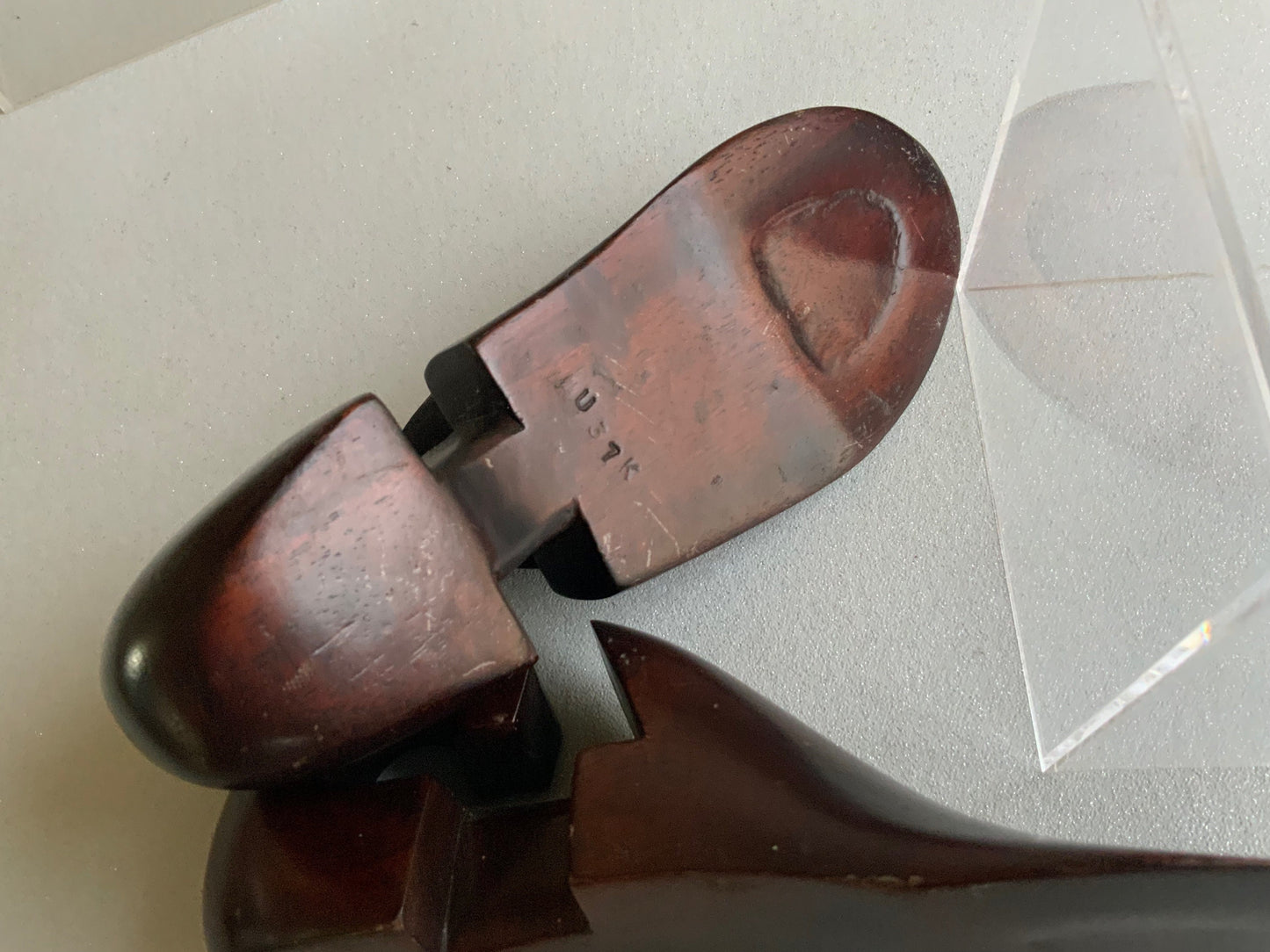 Two beautiful mahogany shoe lasts
