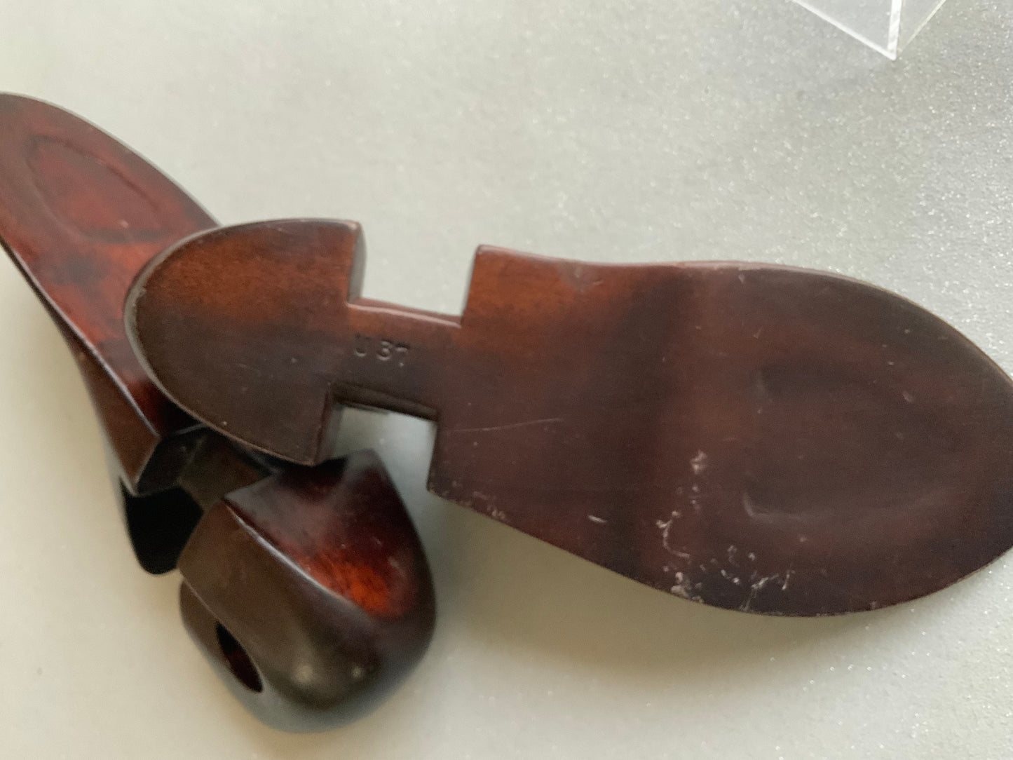 Two beautiful mahogany shoe lasts