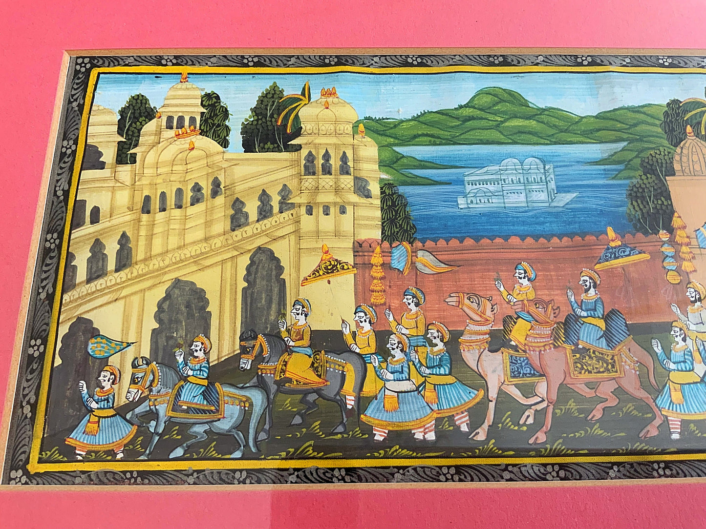 A pair of Indian, framed silks