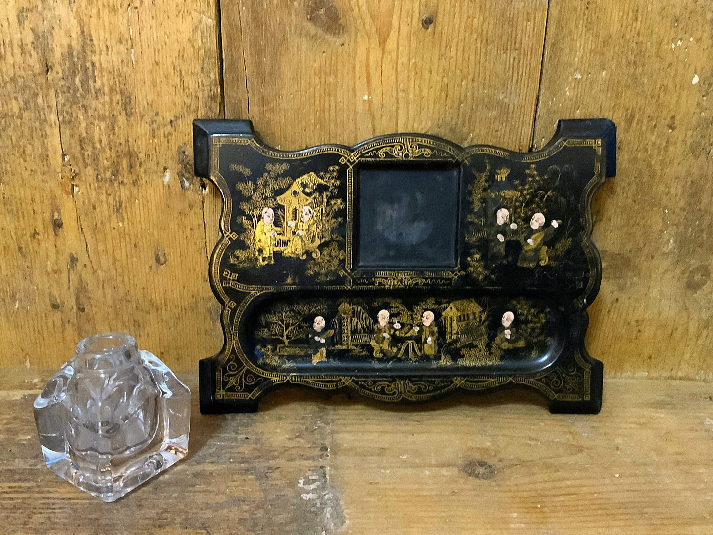 An outstanding hand painted writing set