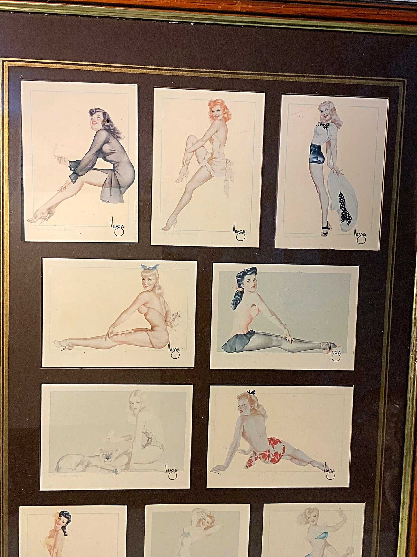 A framed collection of 1940’s glamour girls
