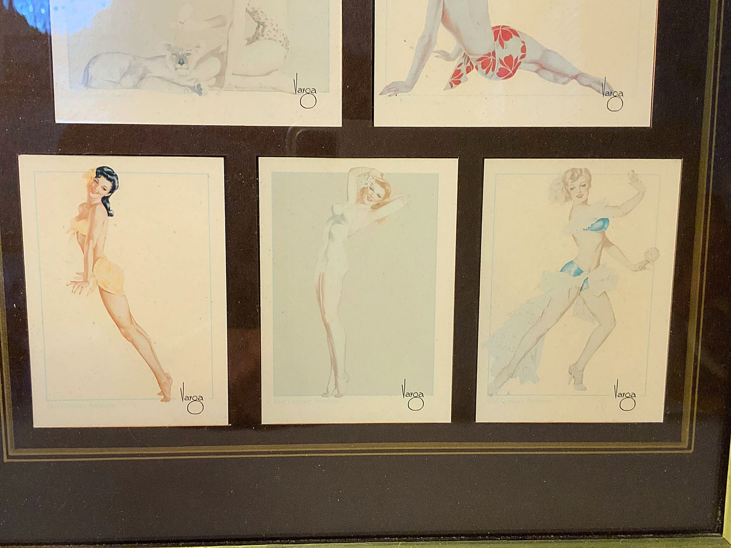 A framed collection of 1940’s glamour girls