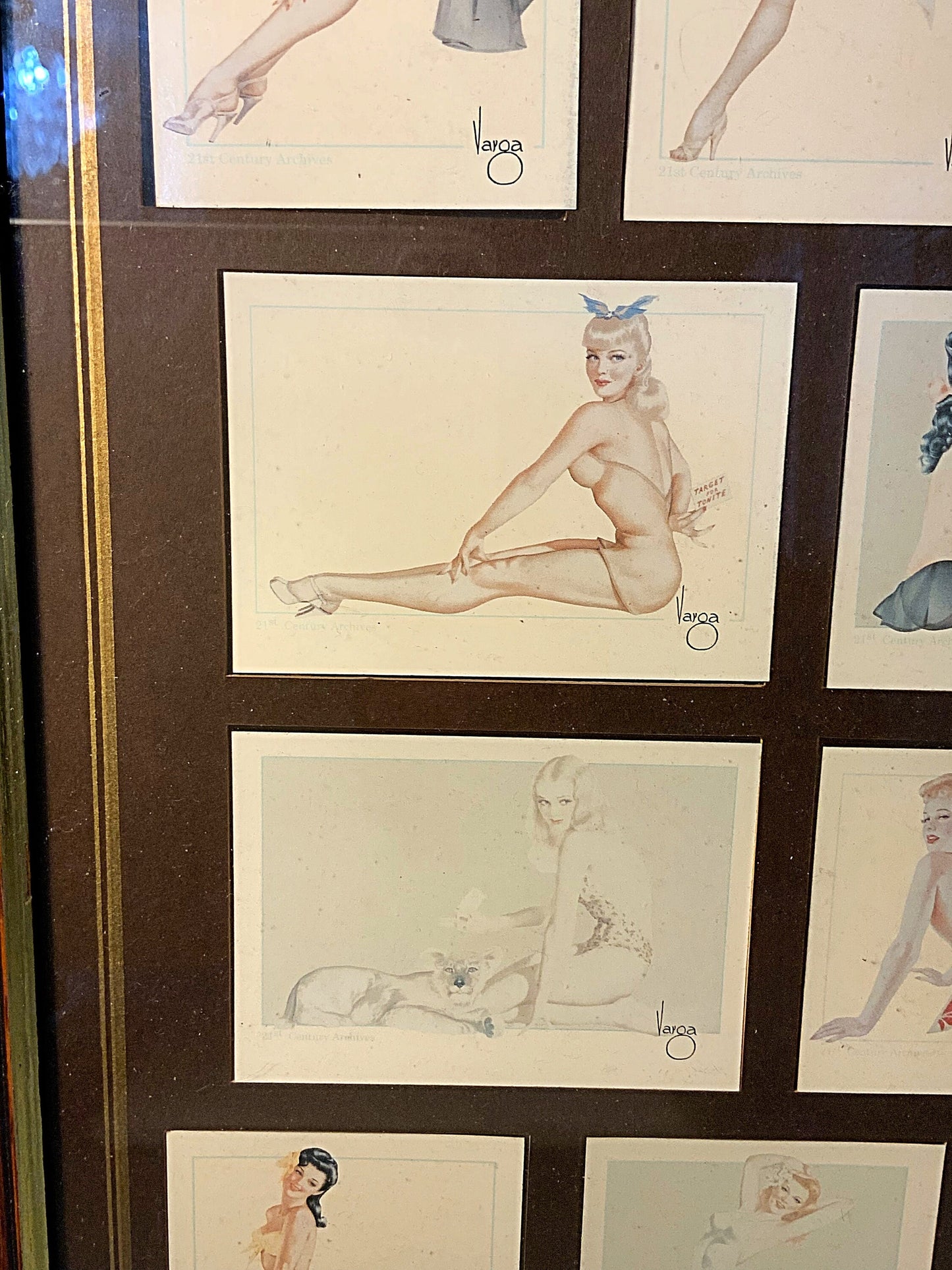 A framed collection of 1940’s glamour girls