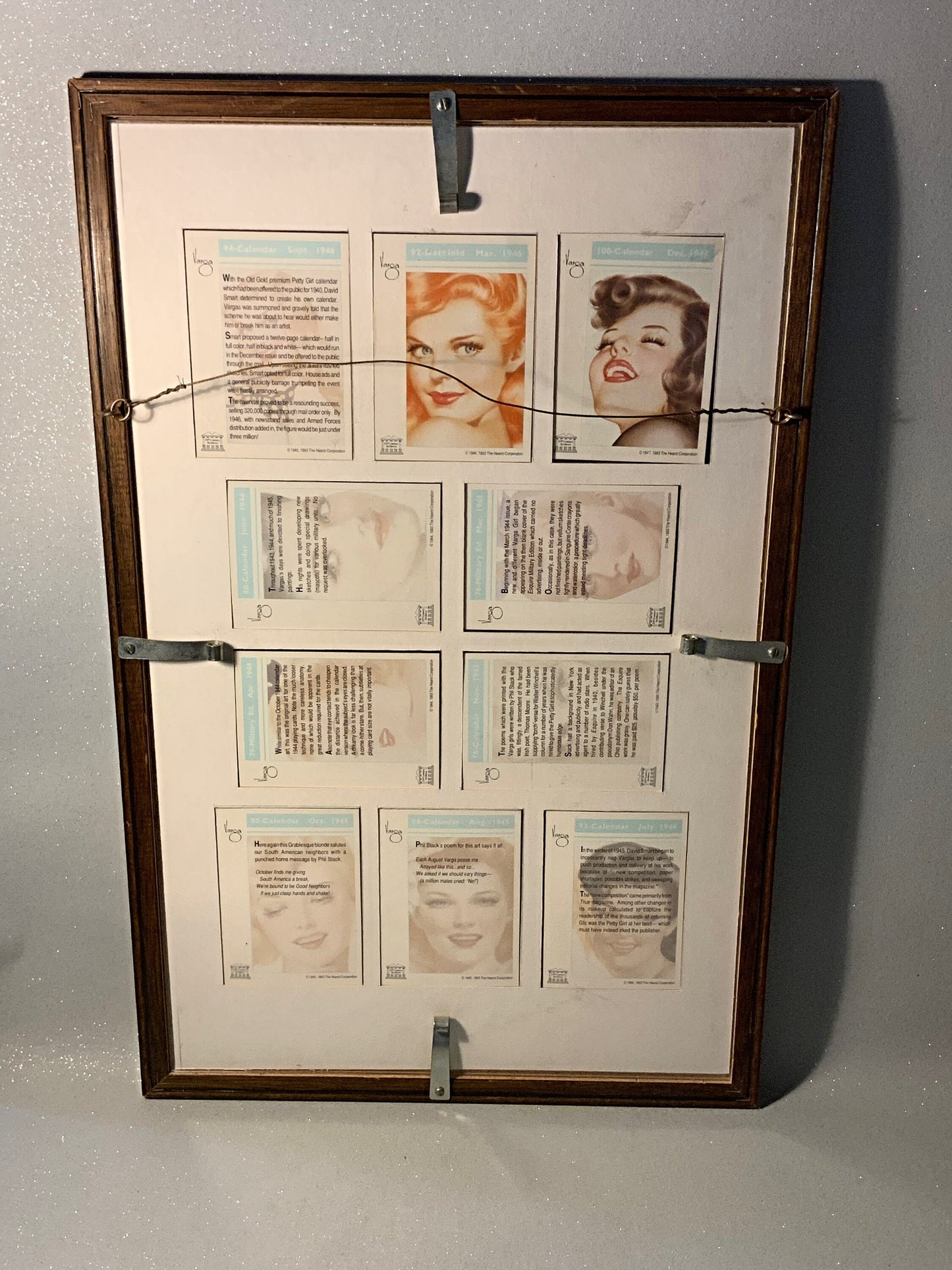 A framed collection of 1940’s glamour girls