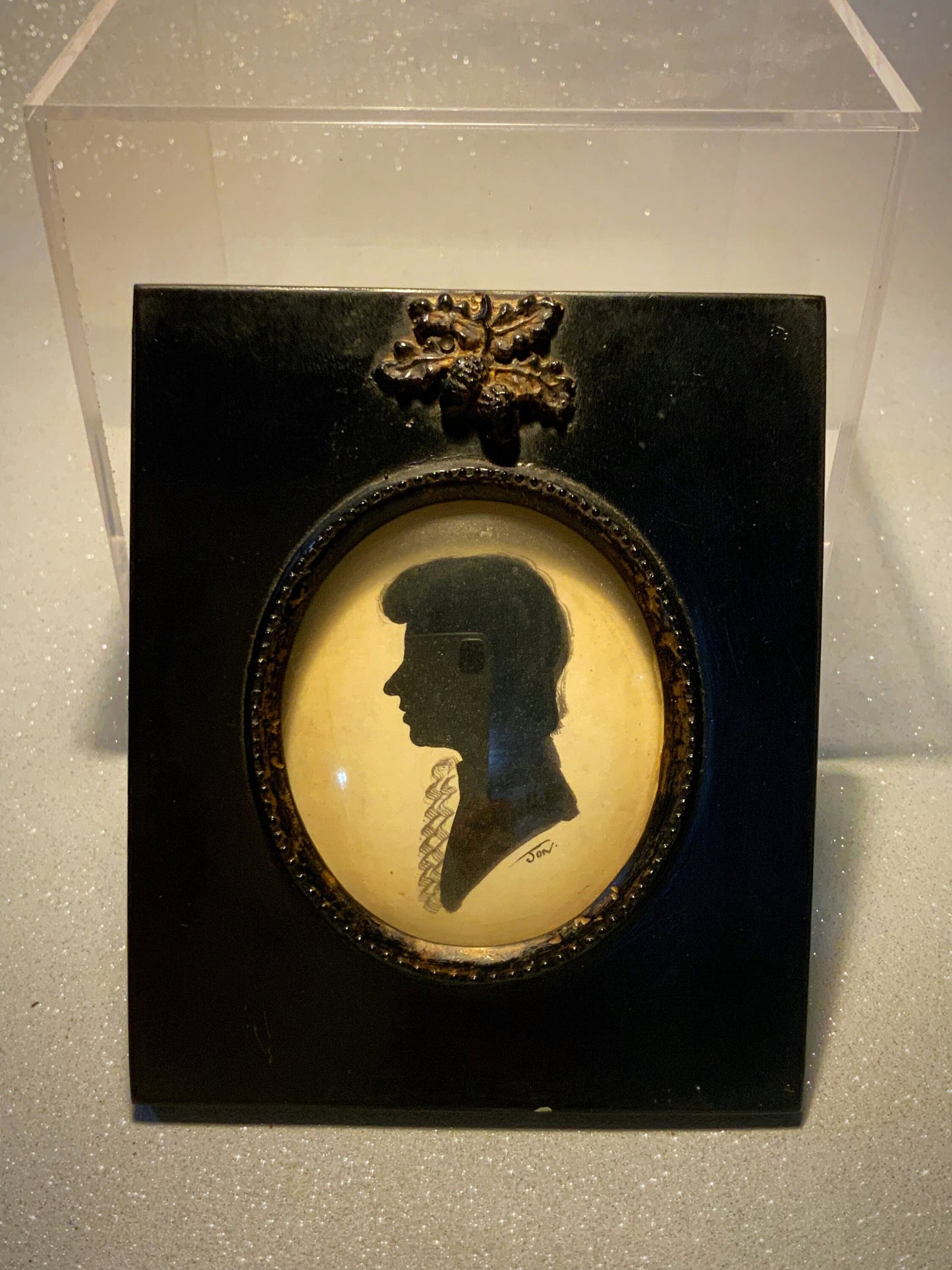 An outstanding miniature silhouette portrait