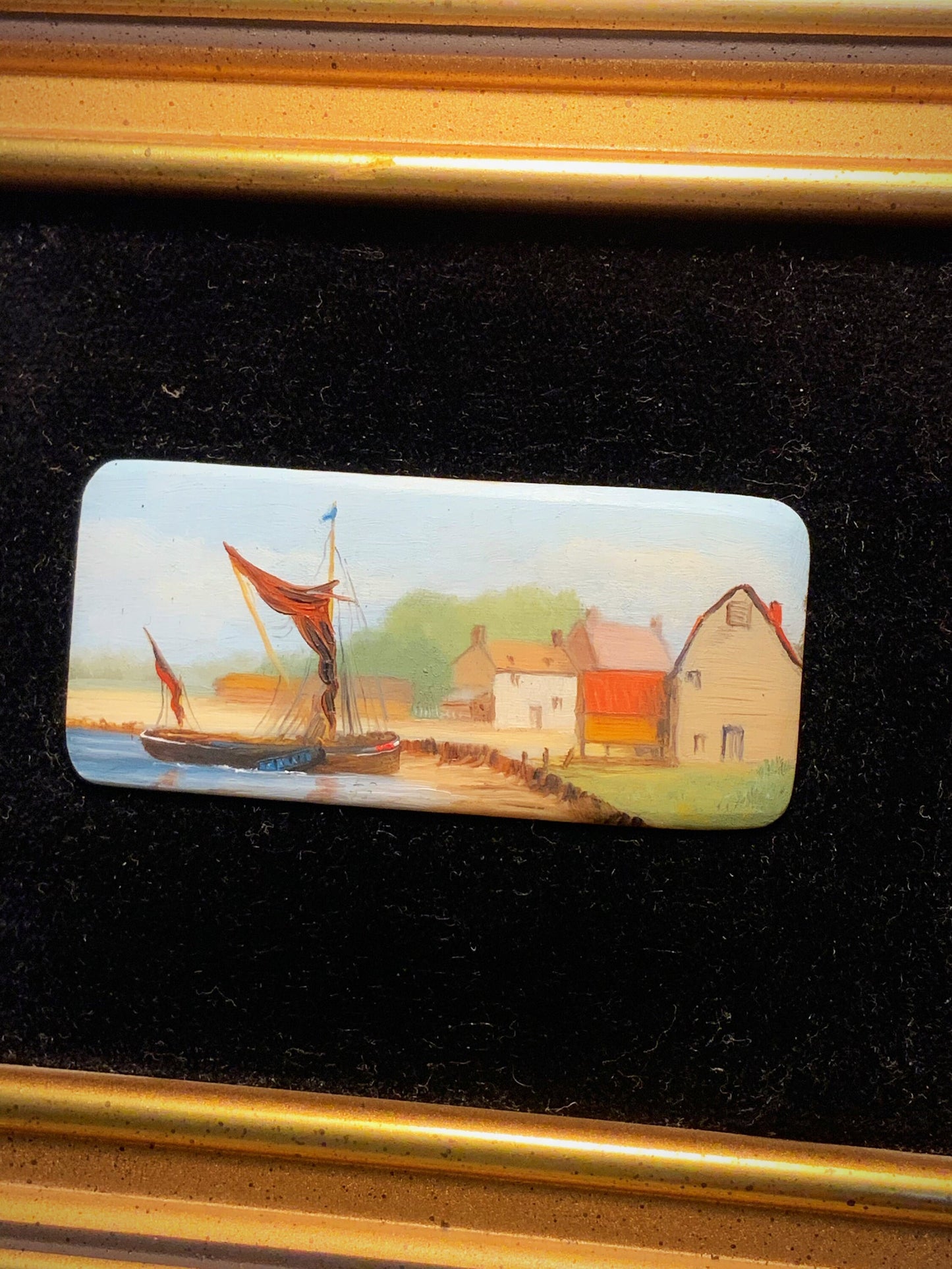 A stunning hand painted miniature landscape