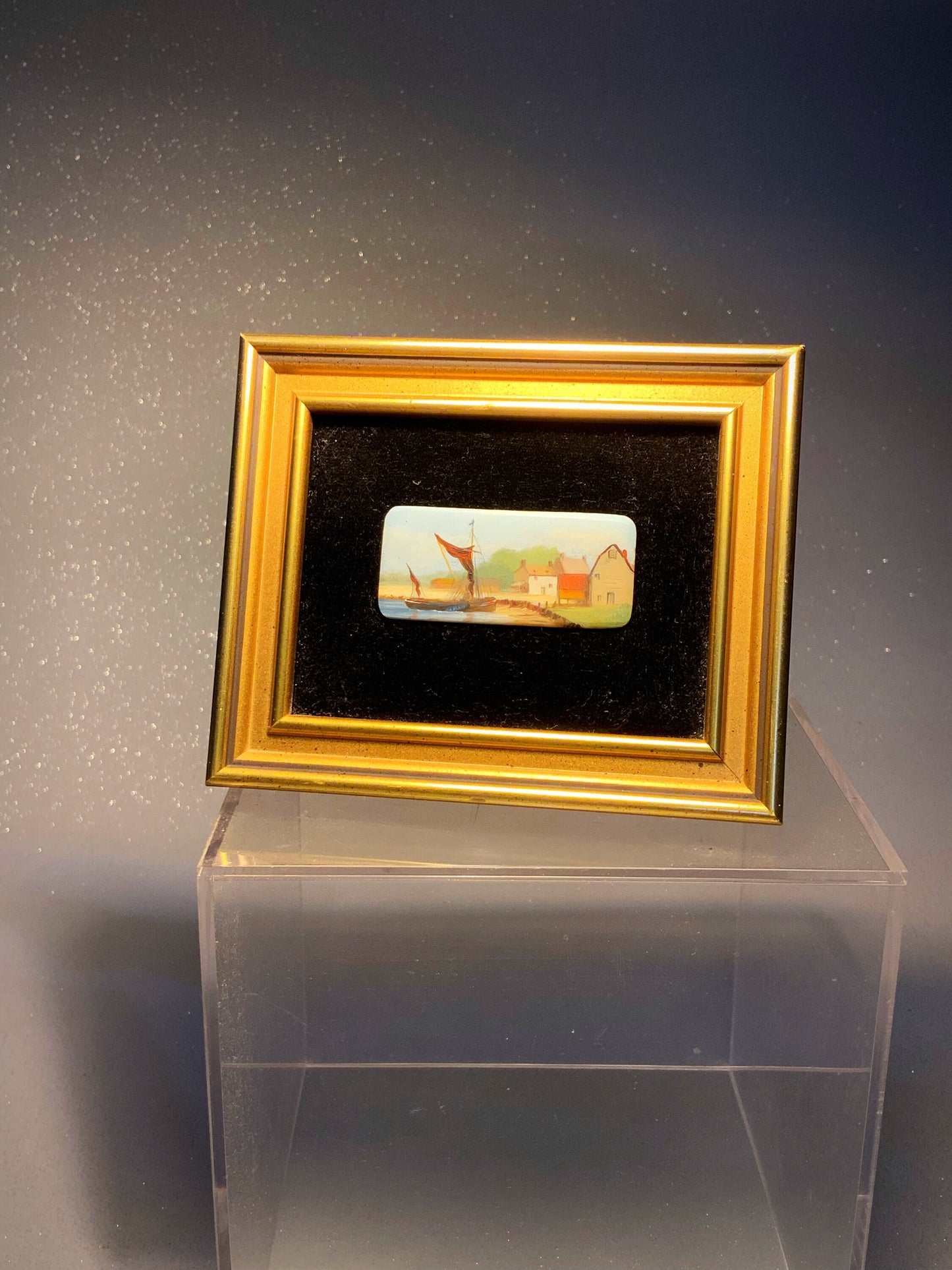 A stunning hand painted miniature landscape