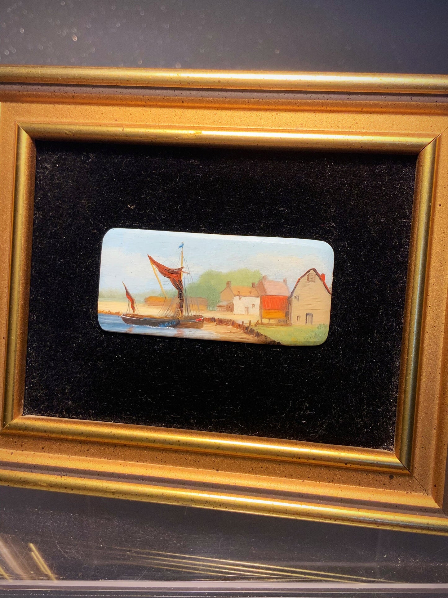 A stunning hand painted miniature landscape