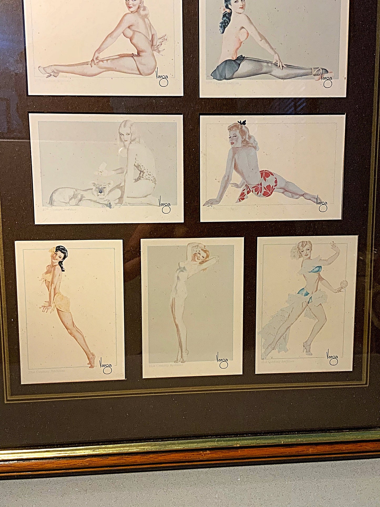 A framed collection of 1940’s glamour girls