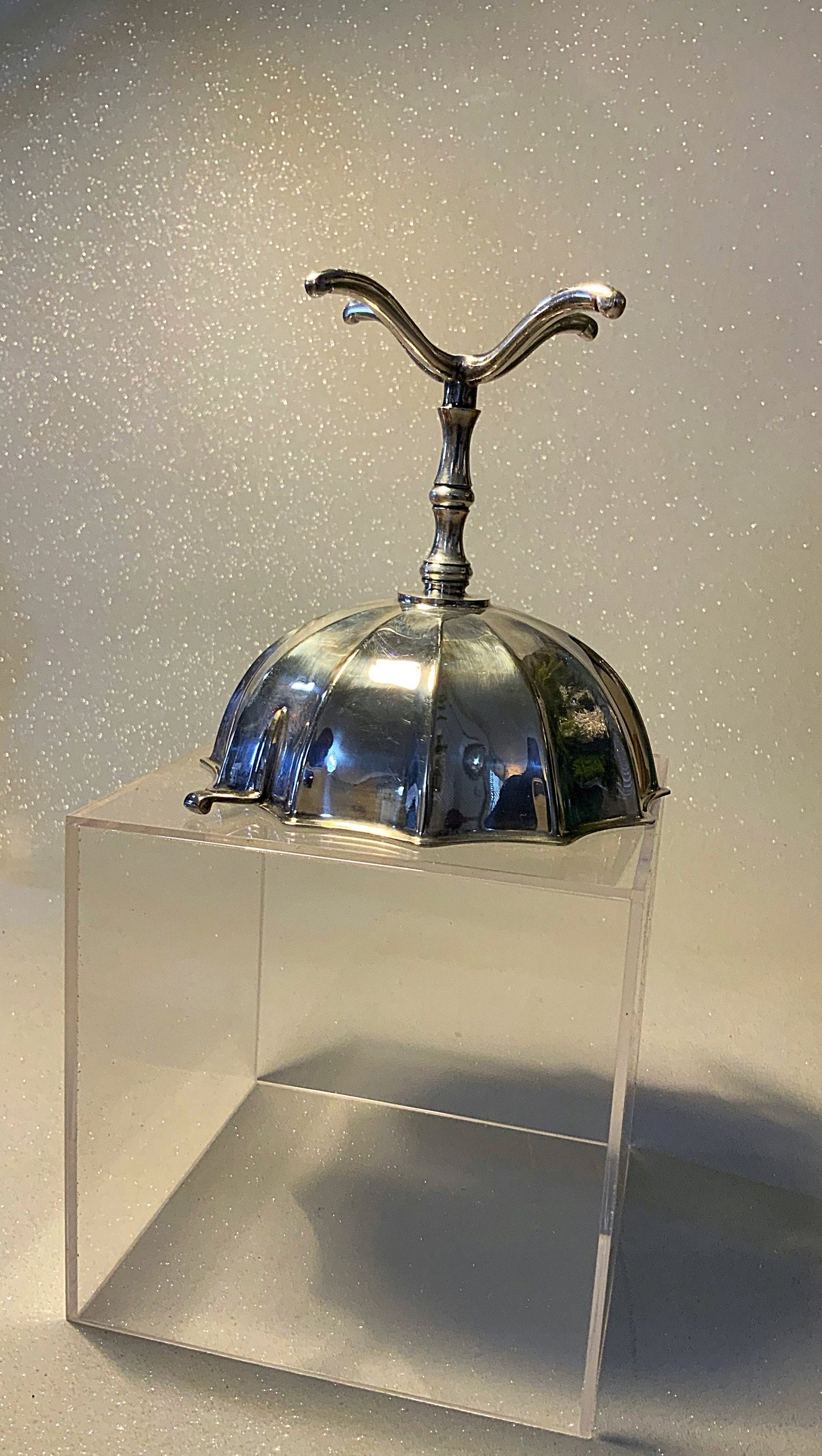 A beautiful raised silver plated sugar bowl & tongs