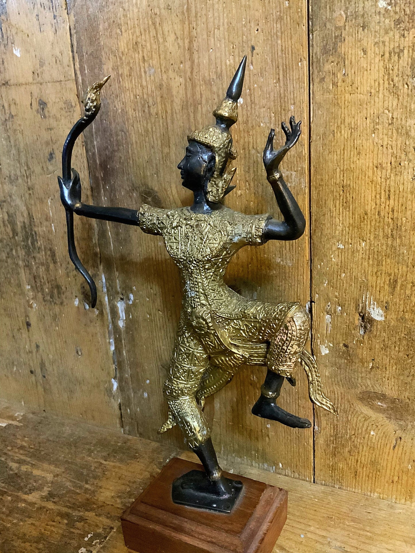 Bronze and Gilt Teppanon Statue