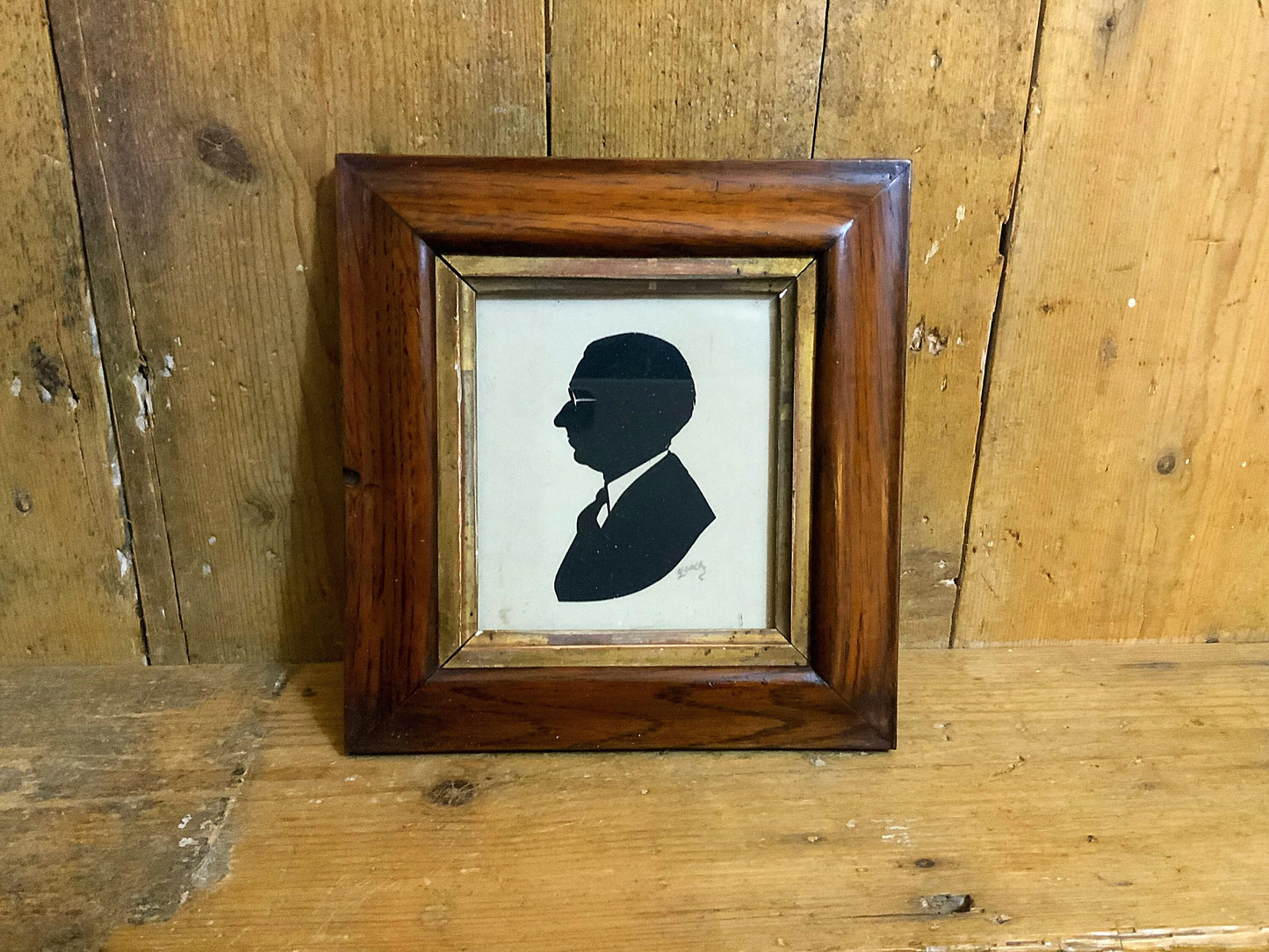 Silhouette portrait in a frame