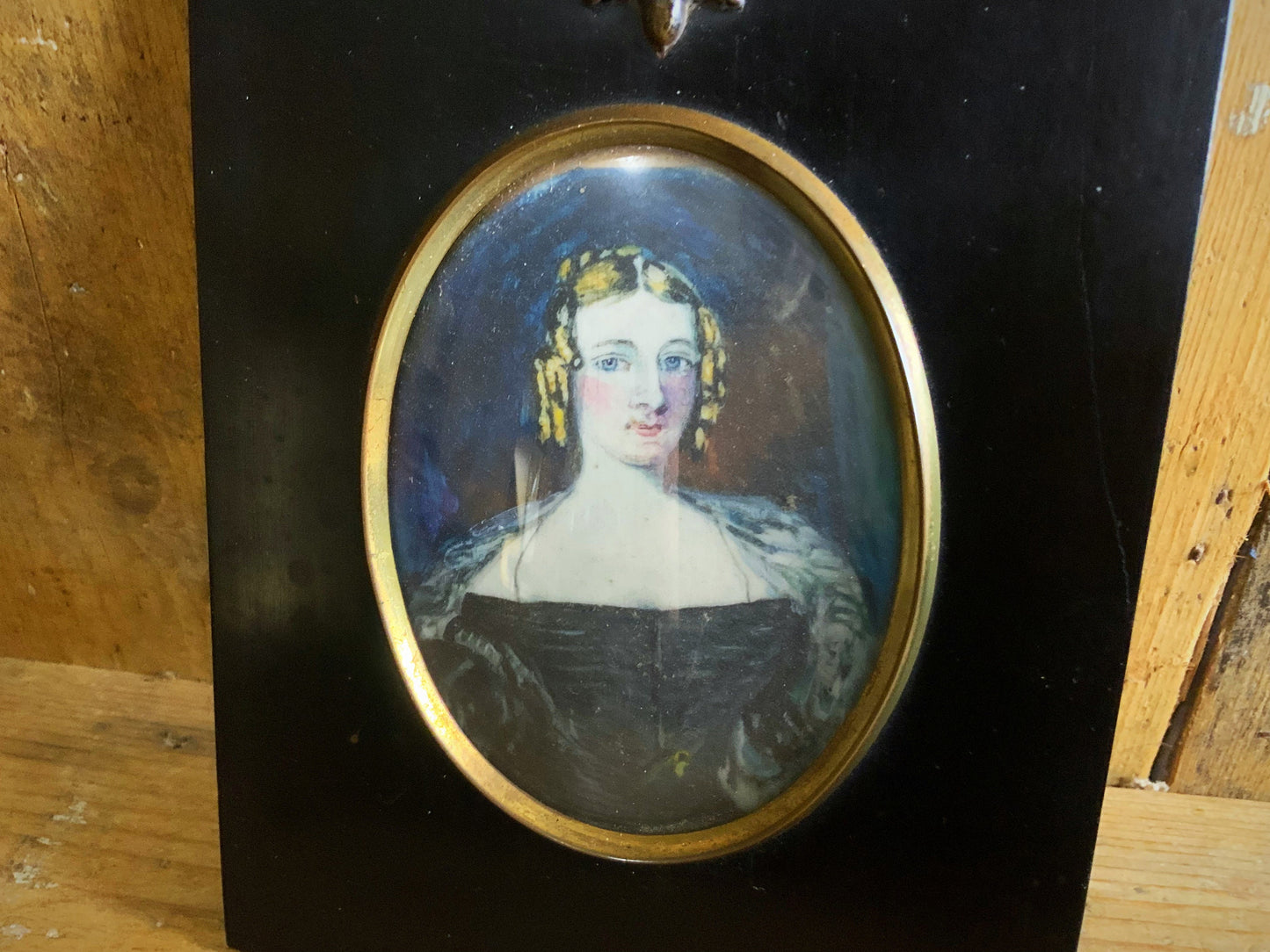 A Particularly good hand painted miniature portrait