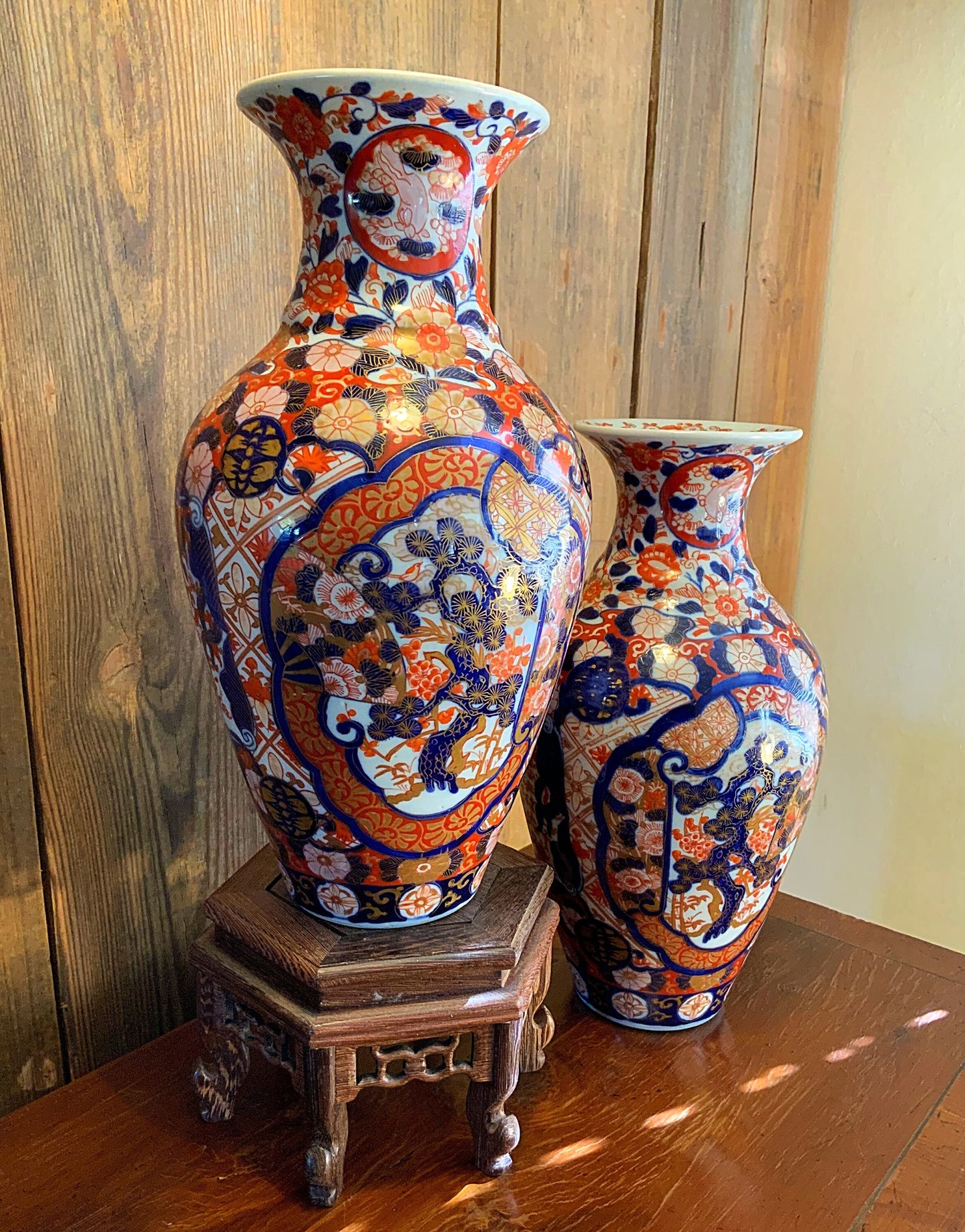 A superb pair of antique Japanese vases