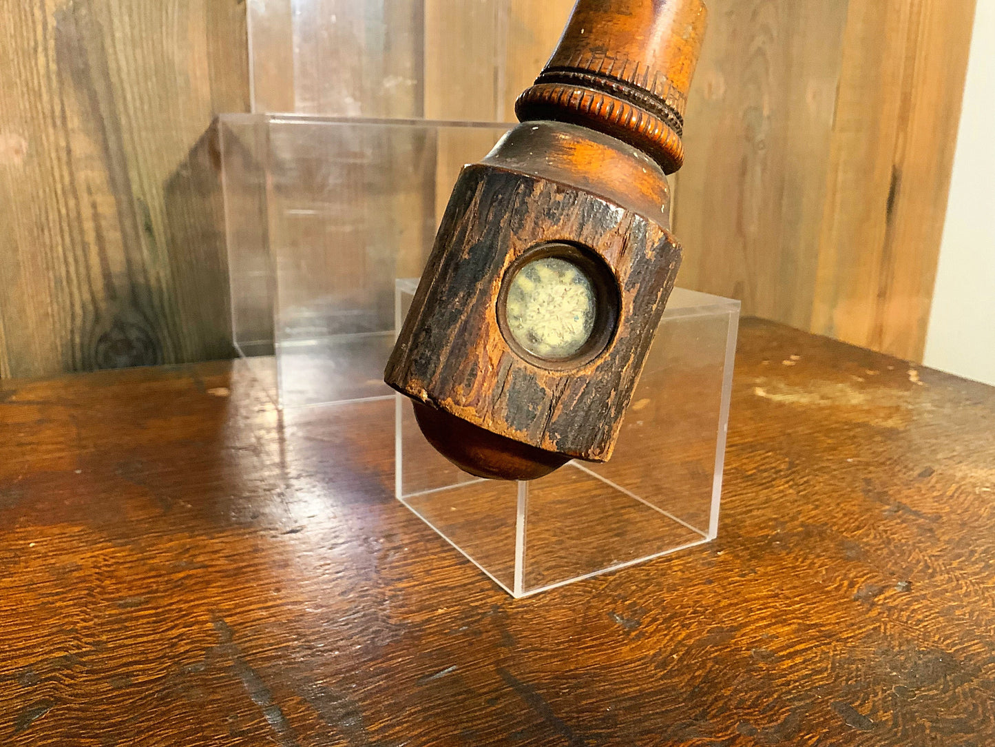 An antique tramp art smoking pipe