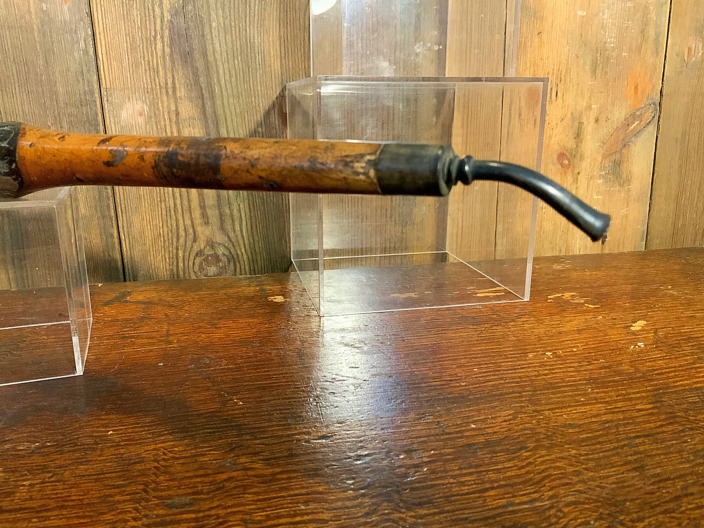 An antique tramp art smoking pipe