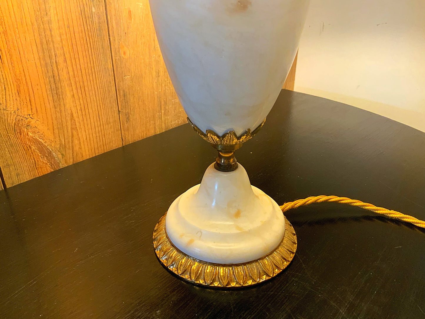 A beautiful French ormalu mounted marble lamp