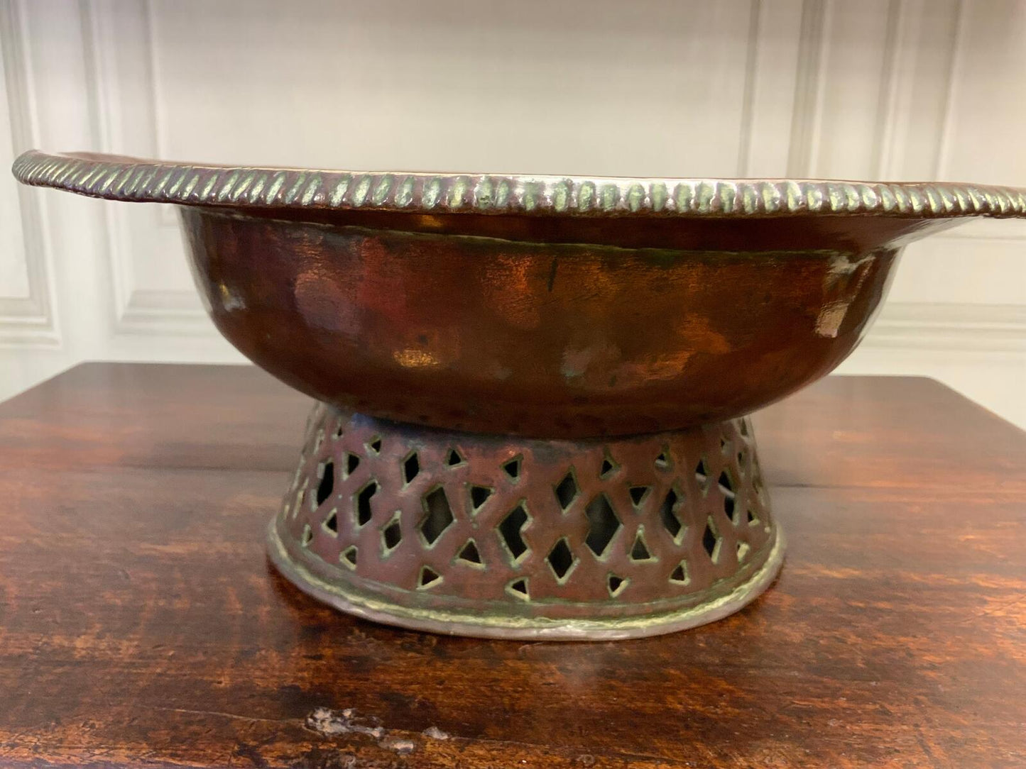 19th century antique brass fruit bowl
