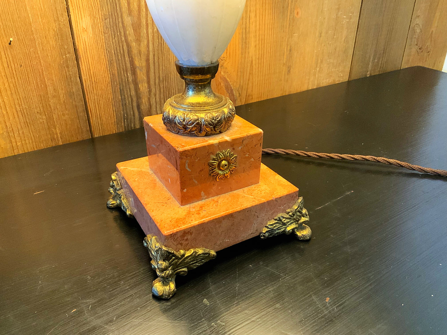 French marble and ormalu lamp