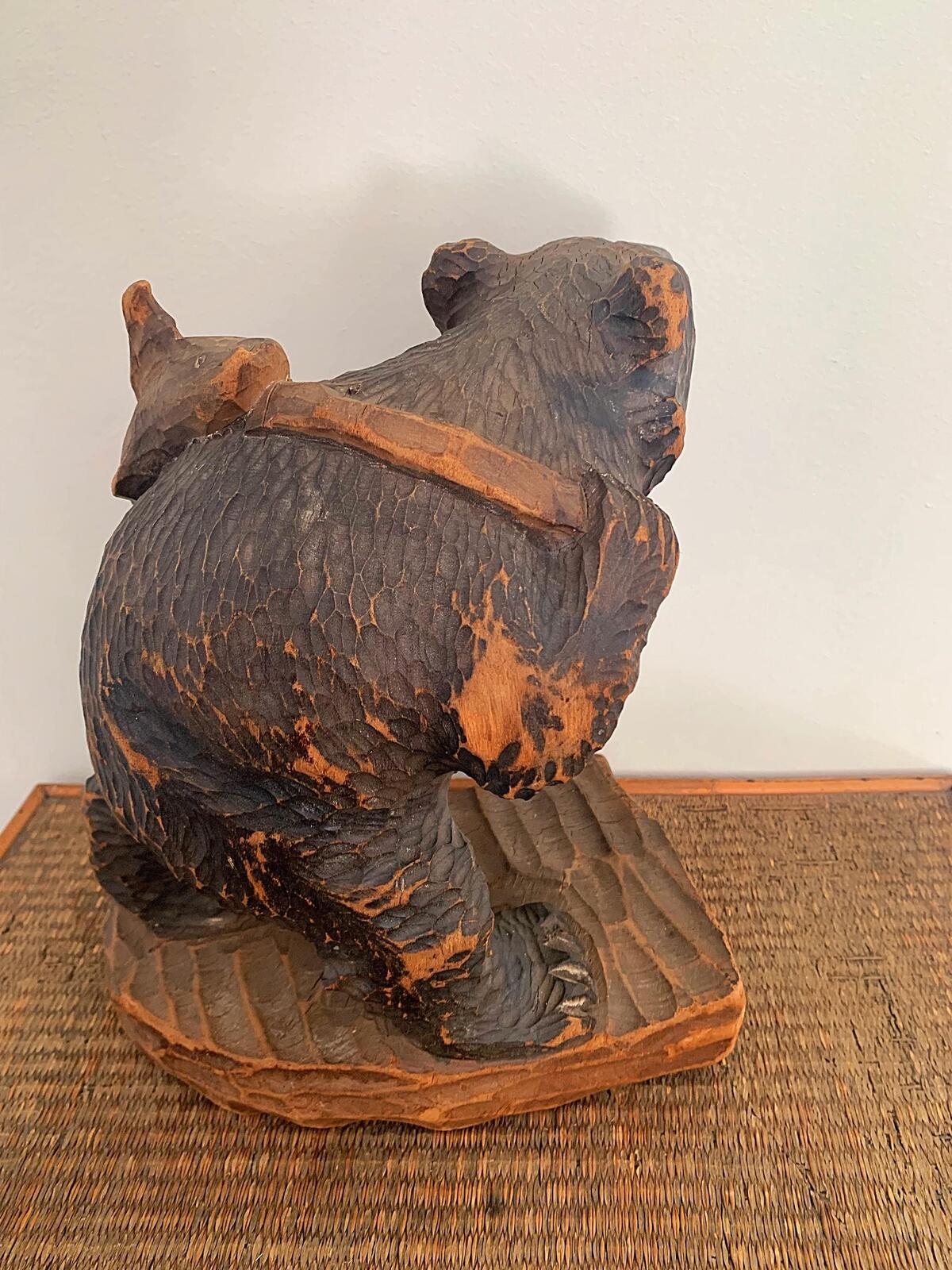 Japanese mid century Hokkaido Ainu carved bear