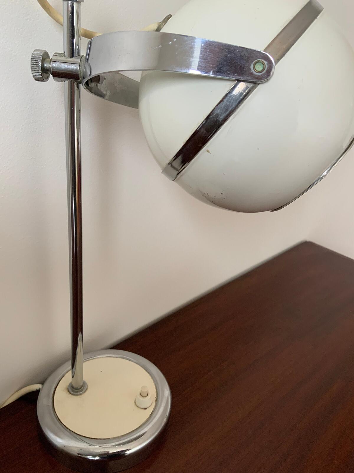 Vintage Eyeball Lamp, Retro Chrome Accent Table Lamp