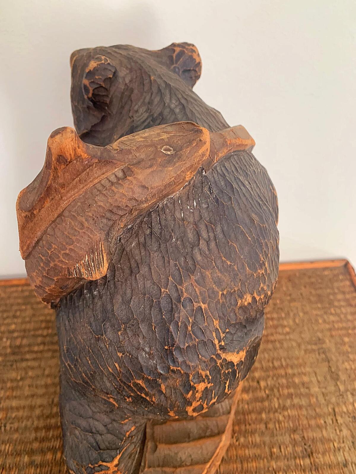 Japanese mid century Hokkaido Ainu carved bear